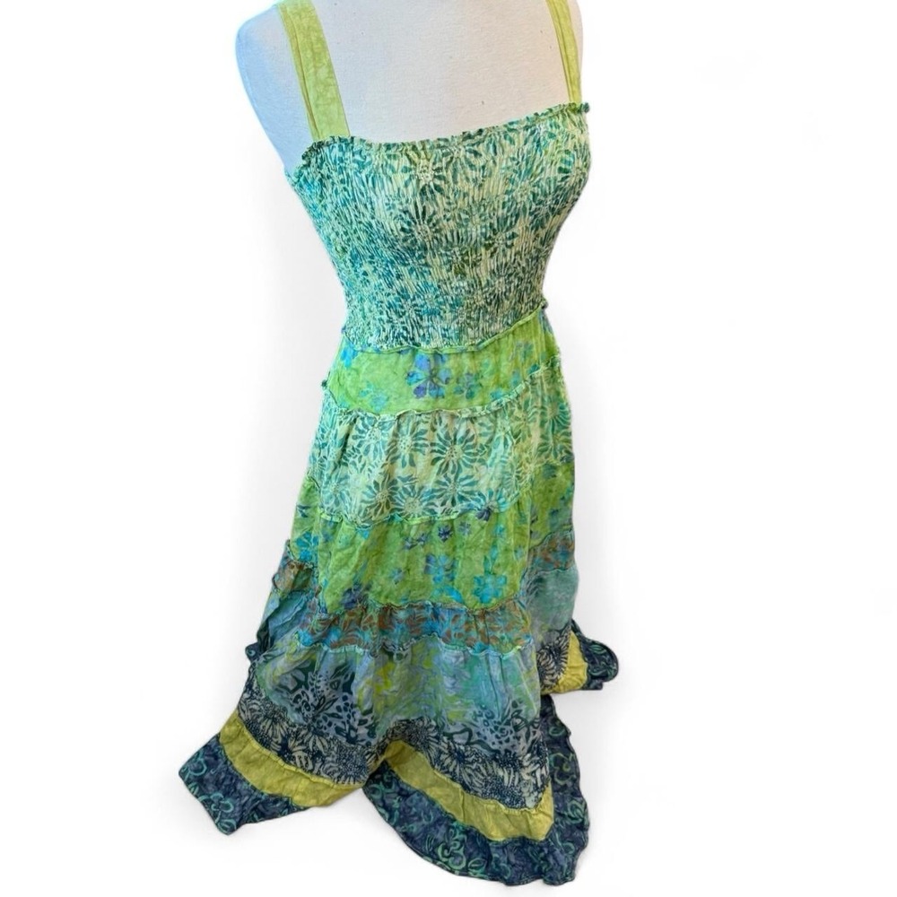Vintage Frivolous Colorful Maxi Dress Women's Size Small Boho Hippie Fairy Y2K